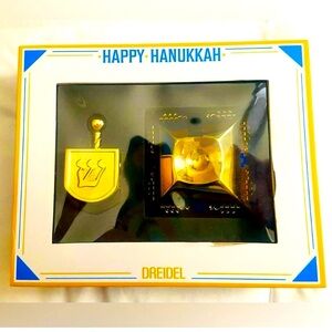 Disney Parks Exclusive 2022 Metal Dreidel with Stand Happy Hanukkah New with Box
